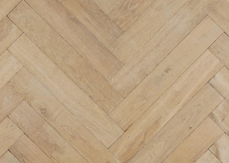 Distressed French White Oak Herringbone Flooring 